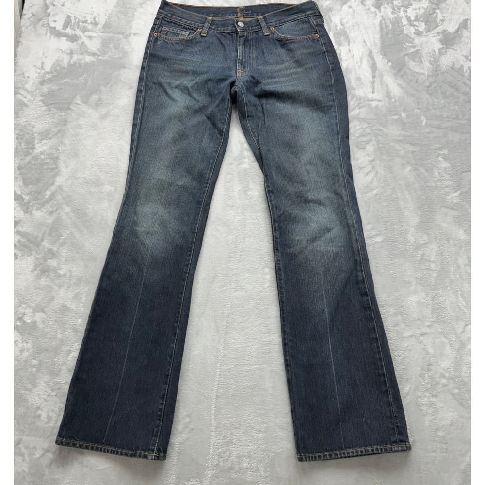 7 For All Mankind Bootcut Jeans Womens 30 Blue U075004U Low Rise Denim Casual‎